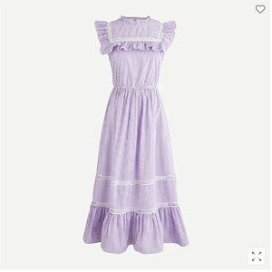J Crew Tiered Ruffle Dress in Lilac Stripe (NWT)